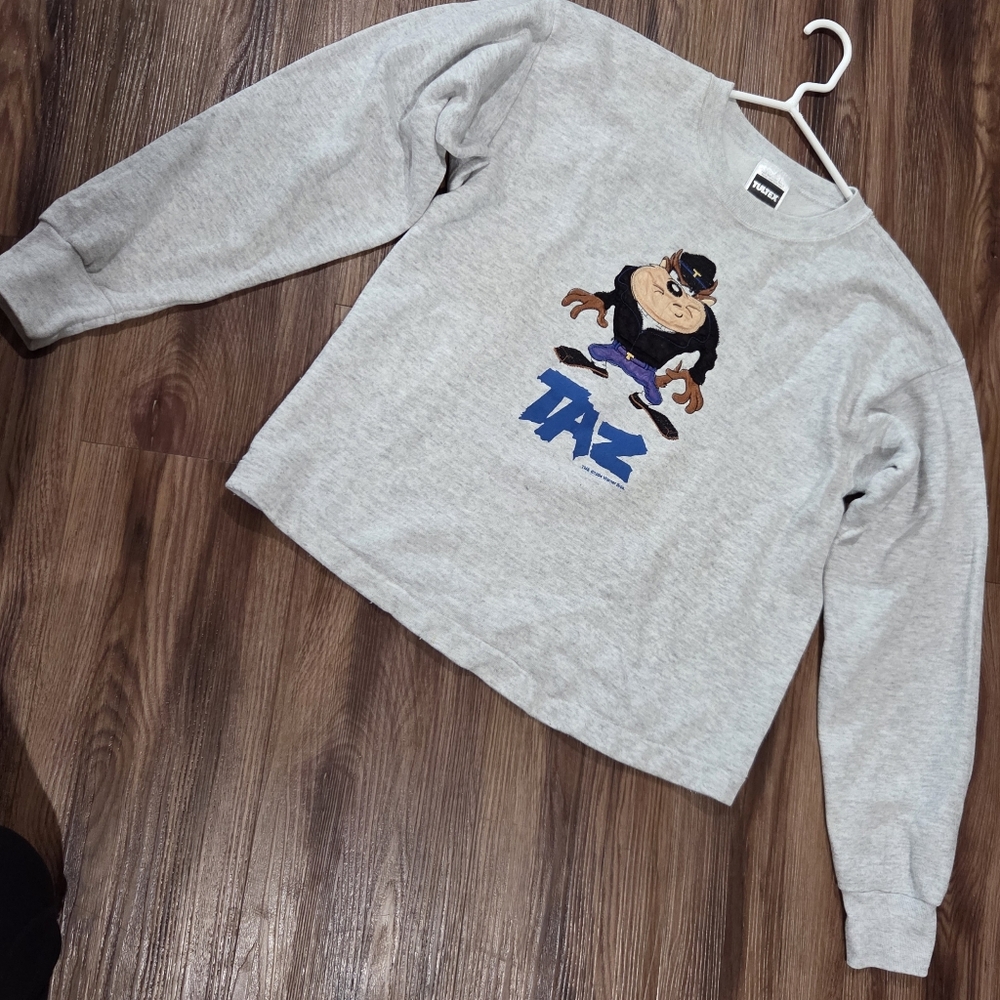 Vintage Gray Taz Sweatshirt Size Large